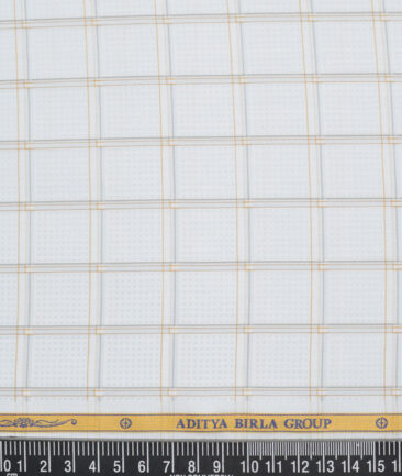 Soktas  Giza Cotton Checks Shirting Fabric (Sky Blue )