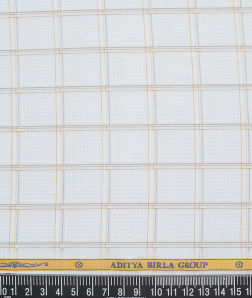Soktas  Giza Cotton Checks Shirting Fabric (Sky Blue )