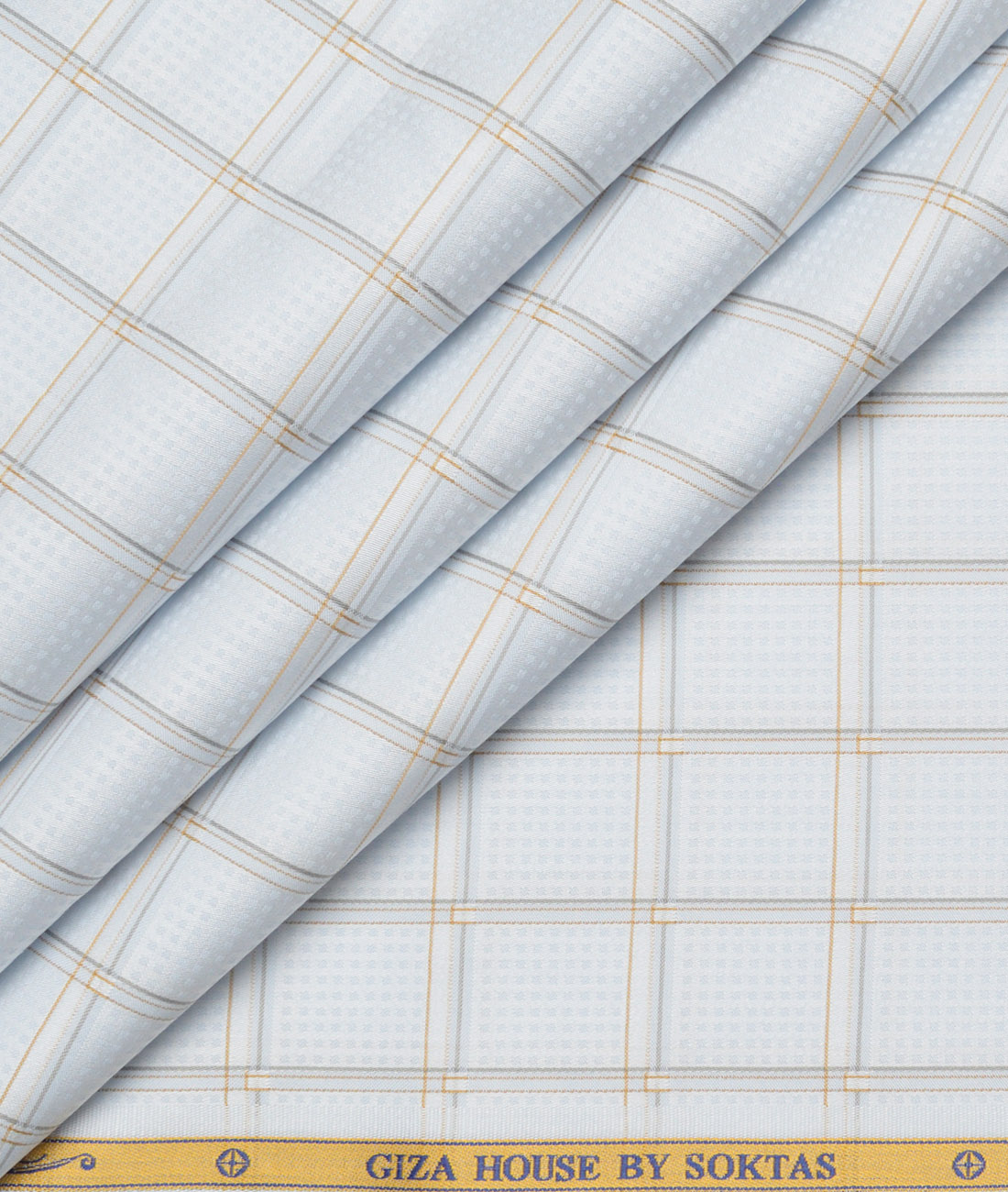 Soktas Giza Cotton Checks Shirting Fabric (Sky Blue ) Soktas Giza Cotton Checks Shirting Fabric (Sky Blue )