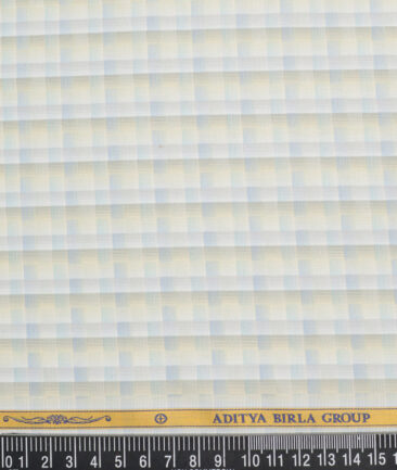 Soktas  Giza Cotton Self Design Shirting Fabric (White & Cream)