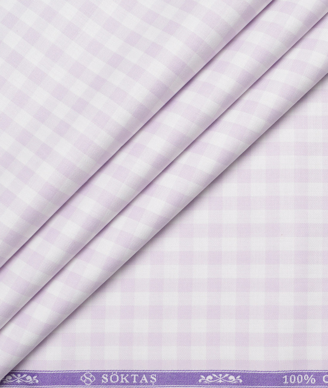 Soktas Giza Cotton Checks Shirting Fabric (White & Purple) Soktas Giza Cotton Checks Shirting Fabric (White & Purple)