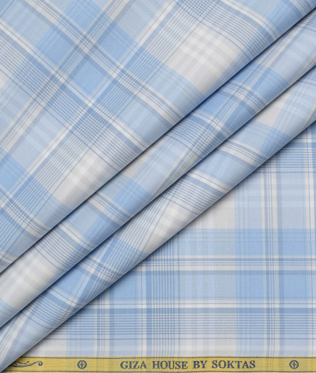 Soktas Cotton Tencel Checks Shirting Fabric (White & Blue) Soktas Cotton Tencel Checks Shirting Fabric (White & Blue)