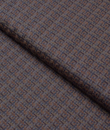 Soktas  Giza Cotton Self Design Shirting Fabric (Brown)