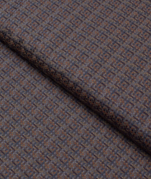 Soktas  Giza Cotton Self Design Shirting Fabric (Brown)