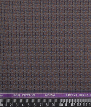 Soktas  Giza Cotton Self Design Shirting Fabric (Brown)