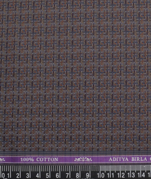 Soktas  Giza Cotton Self Design Shirting Fabric (Brown)