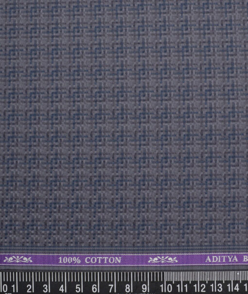 Soktas  Giza Cotton Self Design Shirting Fabric (Grey)