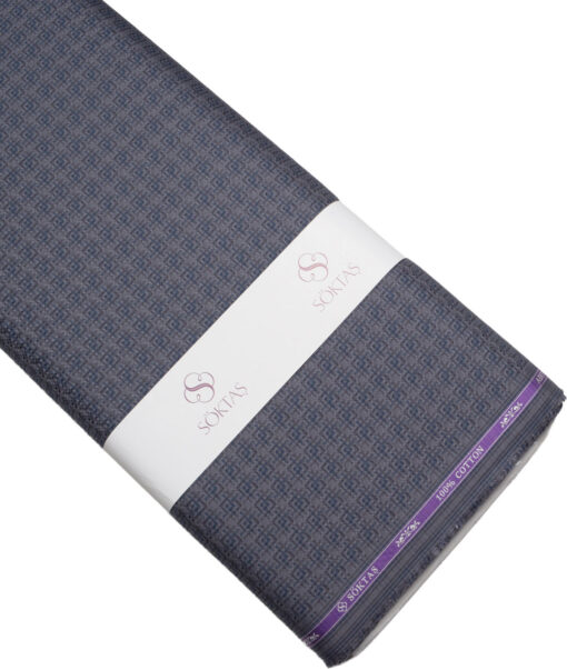 Soktas  Giza Cotton Self Design Shirting Fabric (Grey)