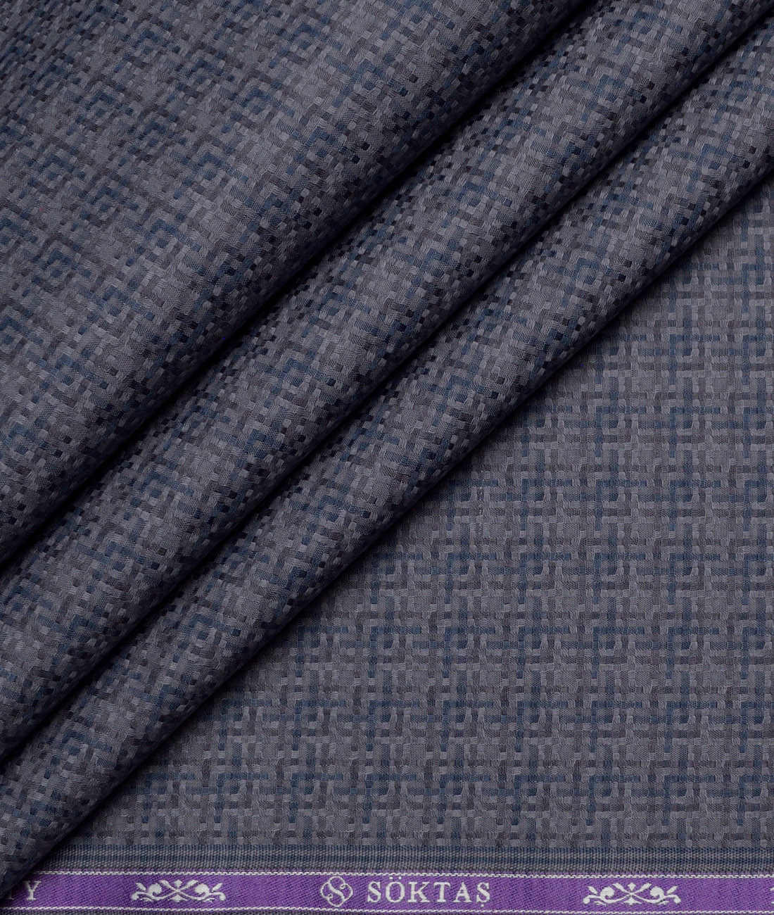 Soktas Giza Cotton Self Design Shirting Fabric (Grey) Soktas Giza Cotton Self Design Shirting Fabric (Grey)