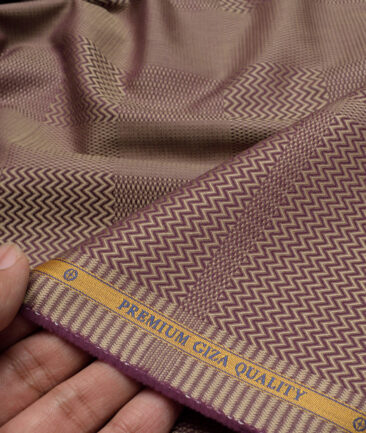 Soktas  Giza Cotton Self Design Shirting Fabric (Light Brown)