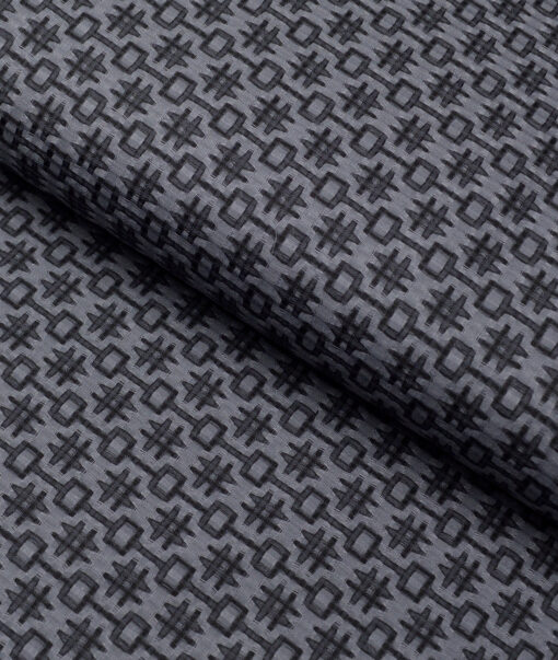 Soktas  Giza Cotton Self Design Shirting Fabric (Grey)