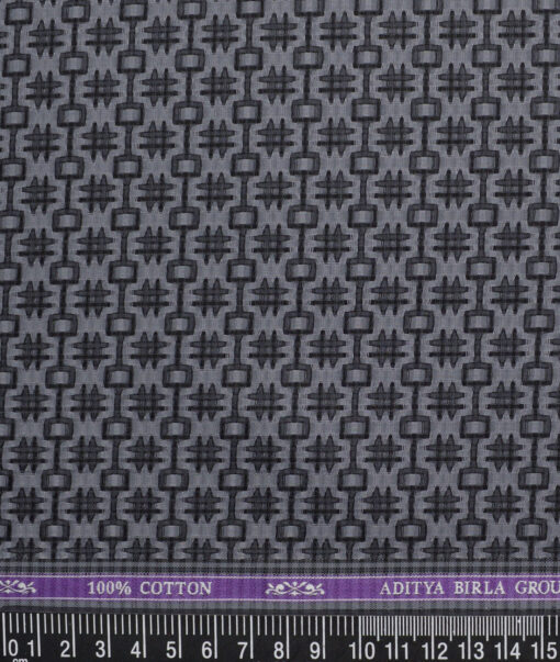 Soktas  Giza Cotton Self Design Shirting Fabric (Grey)