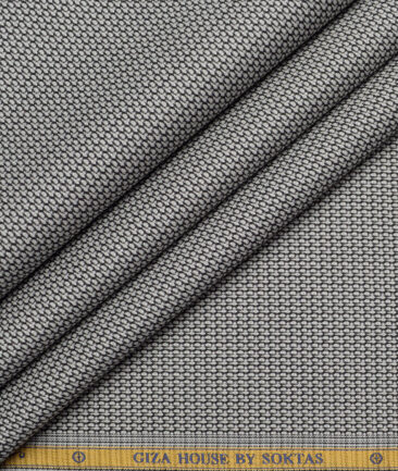 Soktas 2 Ply 100's Giza Cotton Structured Shirting Fabric (Grey)