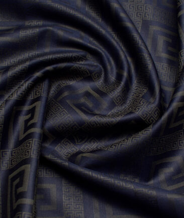 Soktas  Giza Cotton Self Design Shirting Fabric (Dark Royal Blue)