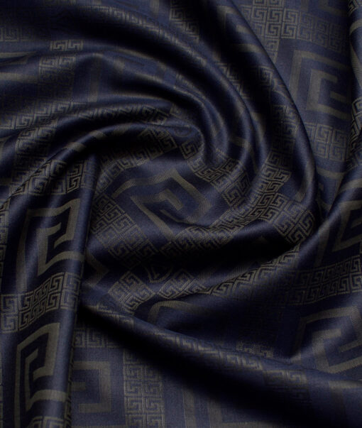 Soktas  Giza Cotton Self Design Shirting Fabric (Dark Royal Blue)