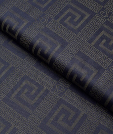 Soktas  Giza Cotton Self Design Shirting Fabric (Dark Royal Blue)