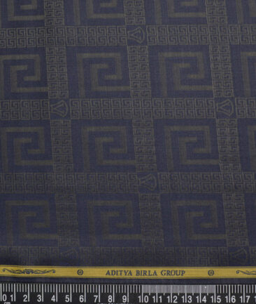Soktas  Giza Cotton Self Design Shirting Fabric (Dark Royal Blue)