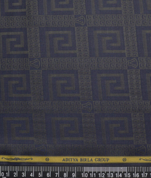 Soktas  Giza Cotton Self Design Shirting Fabric (Dark Royal Blue)