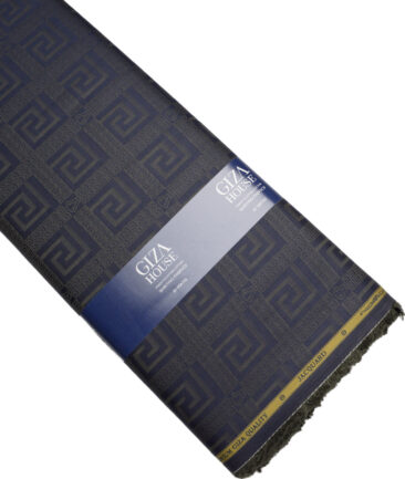 Soktas  Giza Cotton Self Design Shirting Fabric (Dark Royal Blue) - Image 7