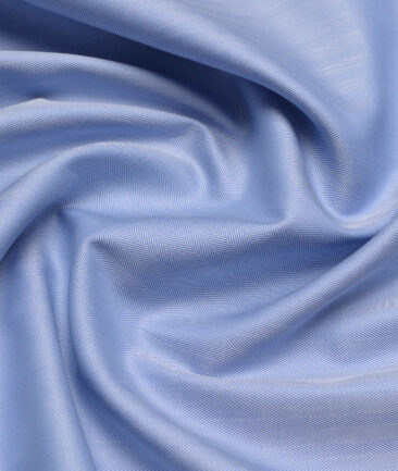 Soktas 2 Ply 120's Giza Cotton Striped Shirting Fabric (Light Blue)