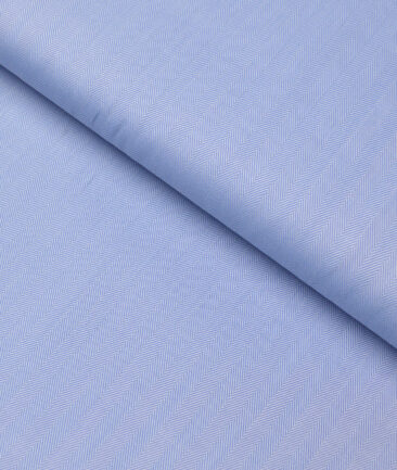Soktas 2 Ply 120's Giza Cotton Striped Shirting Fabric (Light Blue)