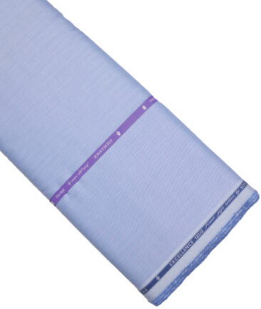 Soktas 2 Ply 120's Giza Cotton Striped Shirting Fabric (Light Blue)