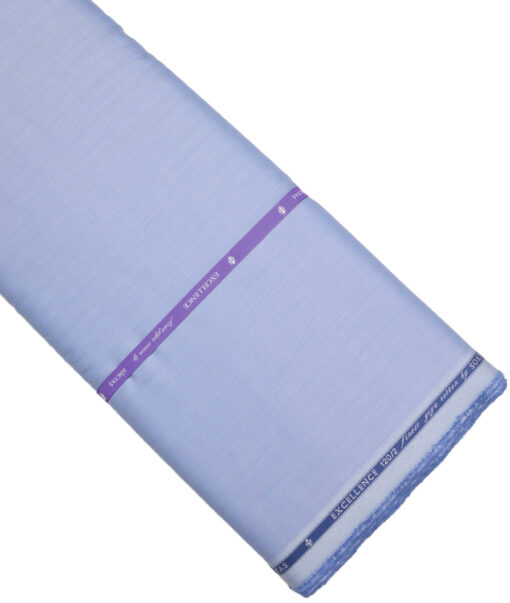 Soktas 2 Ply 120's Giza Cotton Striped Shirting Fabric (Light Blue)