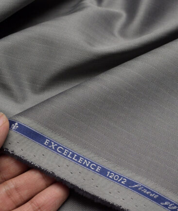 Soktas 2 Ply 120's Giza Cotton Striped Shirting Fabric (Dark Grey)