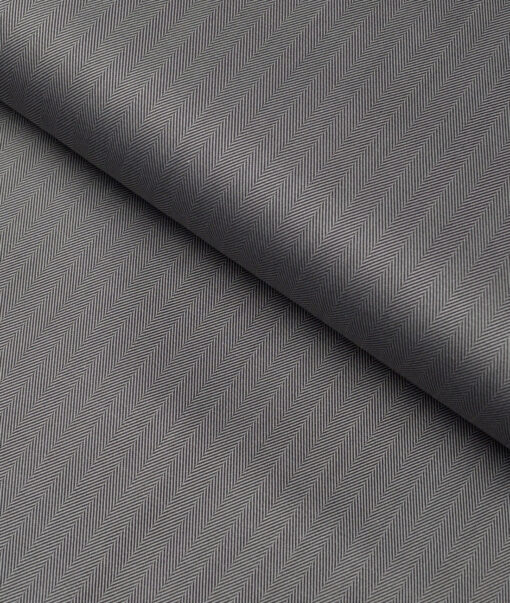 Soktas 2 Ply 120's Giza Cotton Striped Shirting Fabric (Dark Grey)