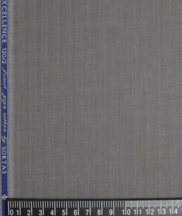 Soktas 2 Ply 120's Giza Cotton Striped Shirting Fabric (Dark Grey)