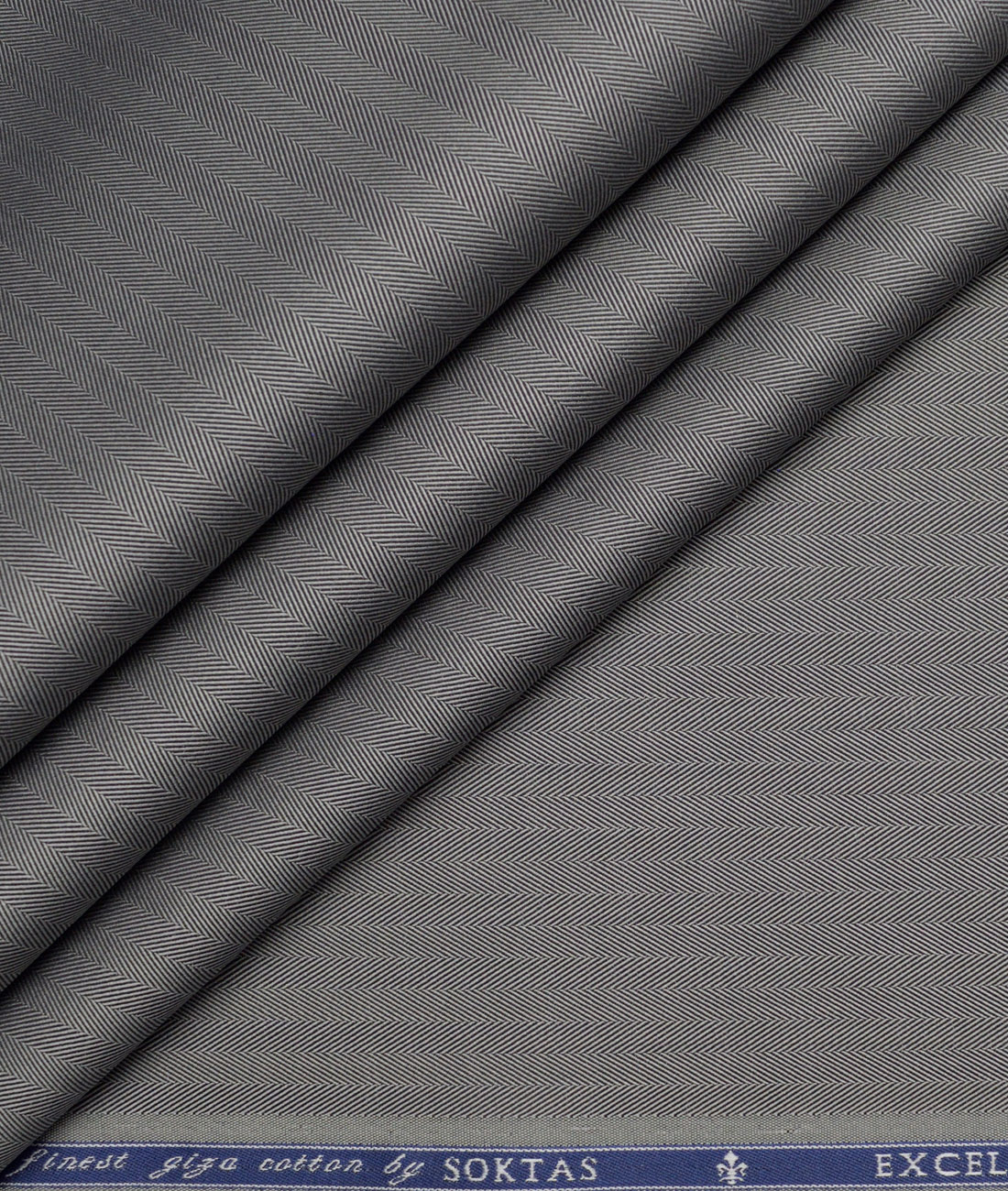 Soktas 2 Ply 120's Giza Cotton Striped Shirting Fabric (Dark Grey) Soktas 2 Ply 120's Giza Cotton Striped Shirting Fabric (Dark Grey)