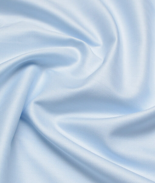 Soktas 2 Ply 120's Giza Cotton Striped Shirting Fabric (Sky Blue )