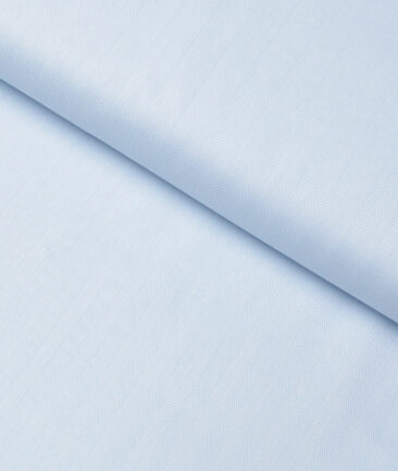 Soktas 2 Ply 120's Giza Cotton Striped Shirting Fabric (Sky Blue )
