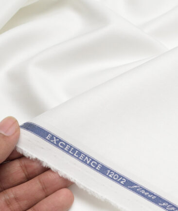 Soktas 2 Ply 120's Giza Cotton Striped Shirting Fabric (White)