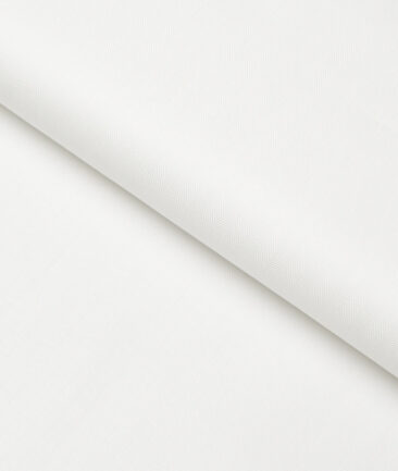Soktas 2 Ply 120's Giza Cotton Striped Shirting Fabric (White)