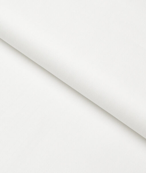 Soktas 2 Ply 120's Giza Cotton Striped Shirting Fabric (White)