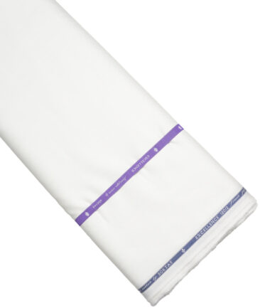 Soktas 2 Ply 120's Giza Cotton Striped Shirting Fabric (White)