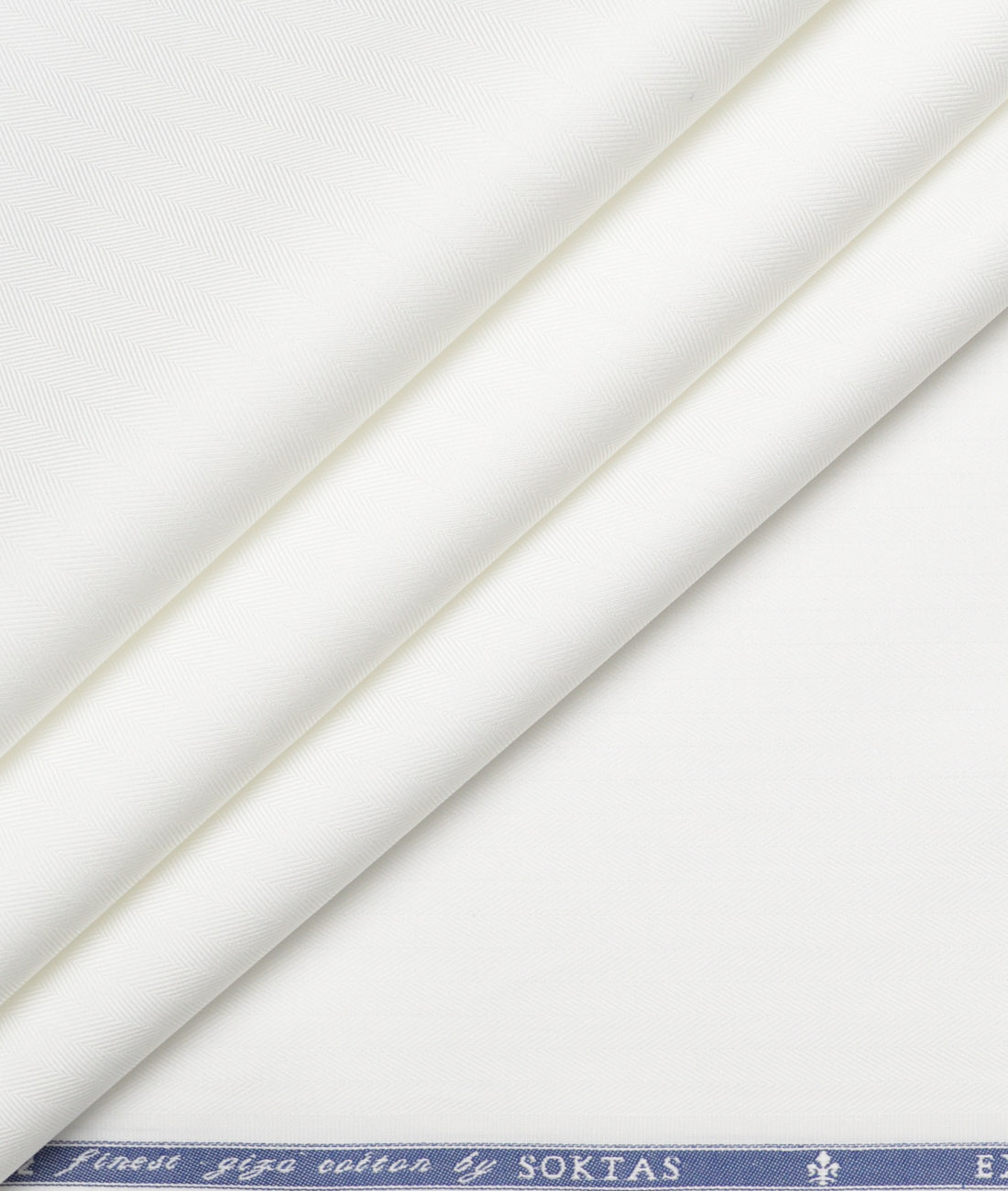 Soktas 2 Ply 120's Giza Cotton Striped Shirting Fabric (White) Soktas 2 Ply 120's Giza Cotton Striped Shirting Fabric (White)