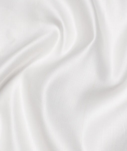 Solino  Solids European Cotton Linen Stretchable Trouser or Chinos Fabric (White) - Image 3