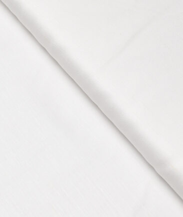 Solino  Solids European Cotton Linen Stretchable Trouser or Chinos Fabric (White) - Image 5