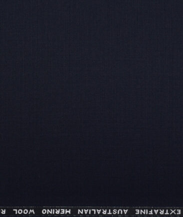 Cavalero Italy Men's 70% Wool Super 150's Solids  Unstitched Suiting Fabric (Dark Navy Blue) - Image 4