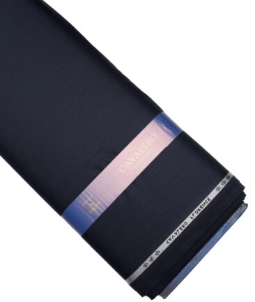 Cavalero Italy Men's 70% Wool Super 150's Solids  Unstitched Suiting Fabric (Dark Navy Blue) - Image 5
