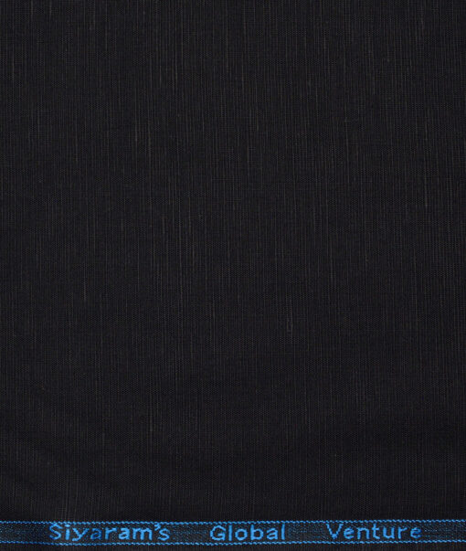 Cadini Italy  Cotton Linen Solids Shirting Fabric (Black)