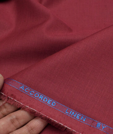 Cadini Italy  Cotton Linen Solids Shirting Fabric (Maroon)