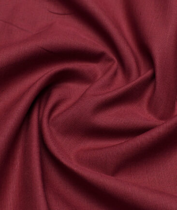 Cadini Italy  Cotton Linen Solids Shirting Fabric (Maroon)