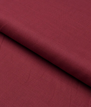Cadini Italy  Cotton Linen Solids Shirting Fabric (Maroon)