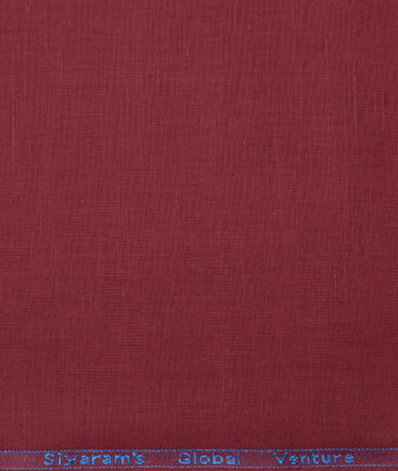 Cadini Italy  Cotton Linen Solids Shirting Fabric (Maroon)