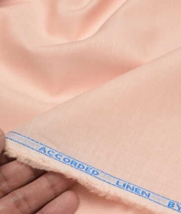 Cadini Italy  Cotton Linen Solids Shirting Fabric (Peach)