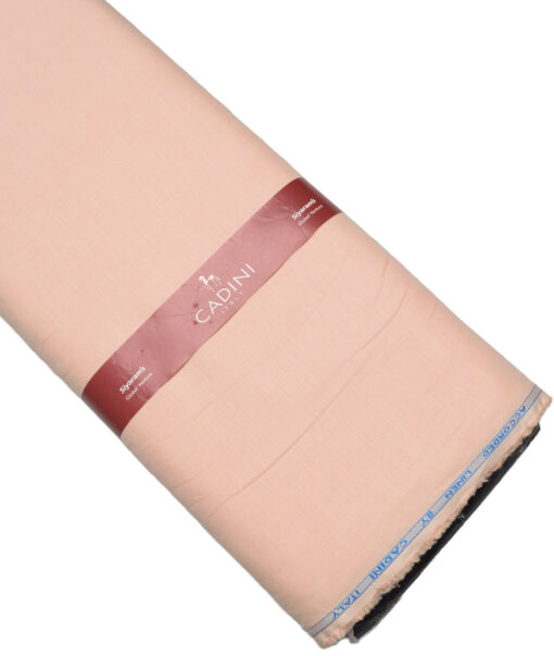 Cadini Italy  Cotton Linen Solids Shirting Fabric (Peach)