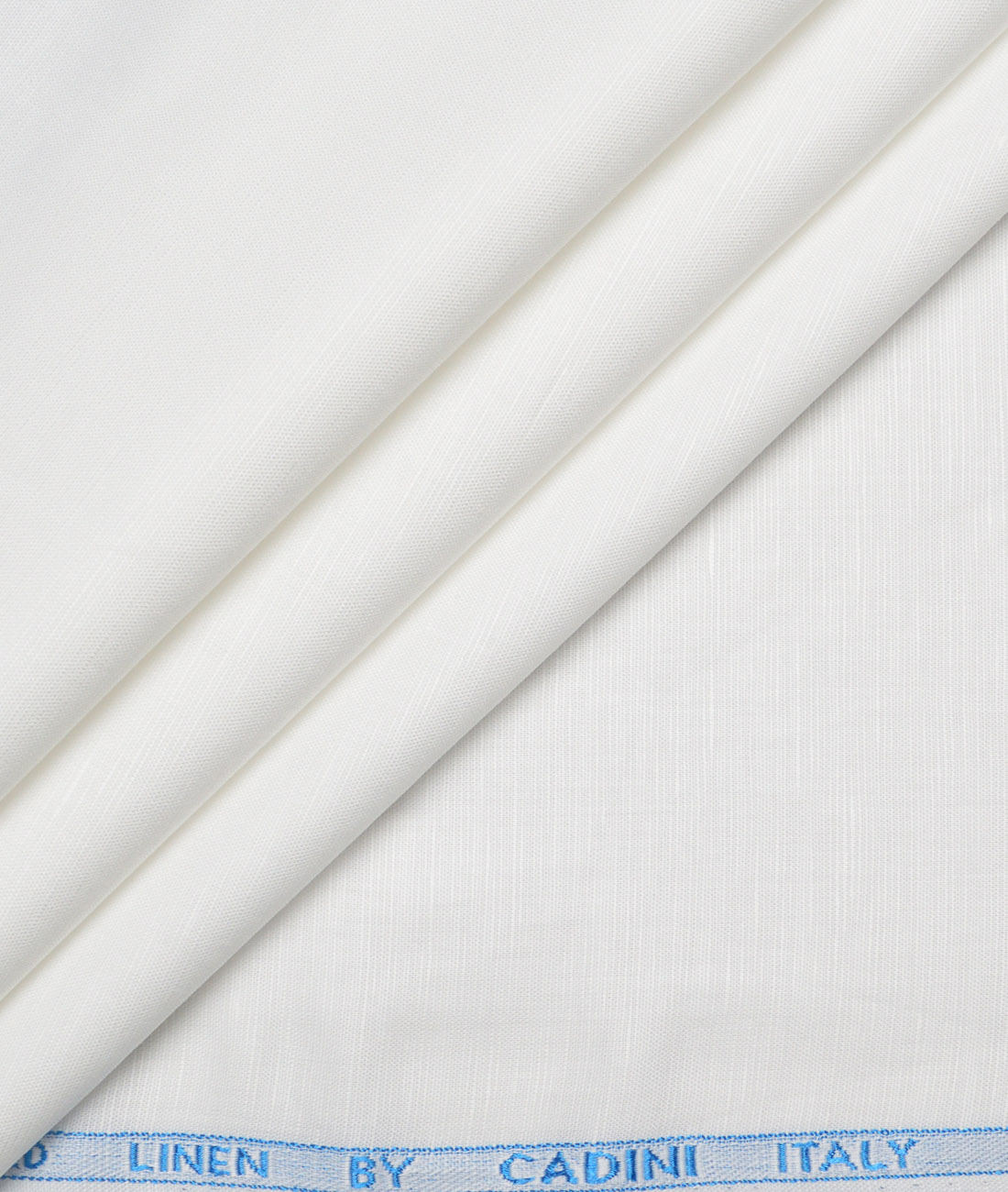 Cadini Italy Cotton Linen Solids Shirting Fabric (White) Cadini Italy Cotton Linen Solids Shirting Fabric (White)